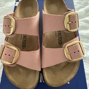 Birkenstock Arizona Big Buckle in Old Rose Nubuck-39 Narrow Fit